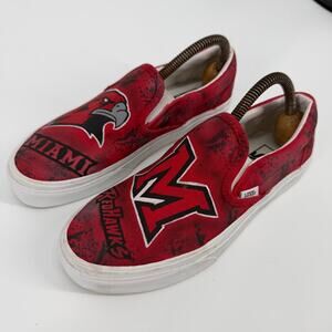 Miami Redhawks Sports slip on sneakers Vans College Womens 6 Ohio